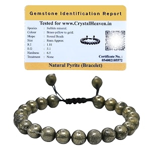 certified natural healing pyrite crystal bracelet for women men