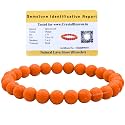 Certified Orange Lava Stone Bracelet for Women Men with Healing Crystal