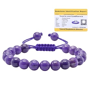 certified phosphodorite bracelet for women men with healing crystal and reiki stone - beautiful gemstone adjustable beaded bracelet for balance harmony amp positive energy