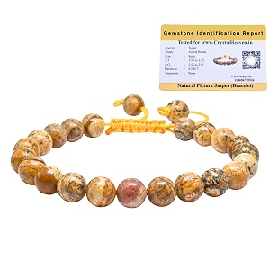 certified picture jasper bracelet for women men with healing crystal and reiki stone - beautiful gemstone adjustable beaded bracelet for balance harmony amp positive energy