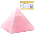 Certified Pink Calcite Pyramid - 1.5" Inch Crystal Pyramid for Positive Energy, Vastu, Reiki, Feng Shui and Chakra Healing Energy Balancing