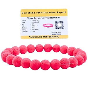 certified pink lava stone bracelet for women men with healing crystal and reiki stone - beautiful gemstone beaded bracelet for balance harmony amp positive energy