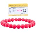 Certified Pink Lava Stone Bracelet for Women Men with Healing Crystal and Reiki Stone - Beautiful Gemstone Beaded Bracelet for Balance, Harmony &amp; Positive Energy