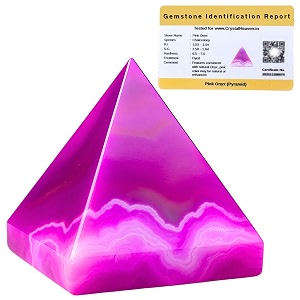 certified pink onyx pyramid - 234 inch crystal pyramid for positive energy vastu reiki feng shui and chakra healing energy balancing