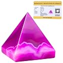 Certified Pink Onyx Pyramid - 2" Inch Crystal Pyramid for Positive Energy, Vastu, Reiki, Feng Shui and Chakra Healing Energy Balancing