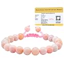 Certified Pink Opal Bracelet for Women Men with Healing Crystal and Reiki Stone - Beautiful Gemstone Adjustable Beaded Bracelet for Balance, Harmony &amp; Positive Energy