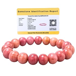 certified pink rhodonite bracelet for women men with healing crystal and reiki stone - beautiful gemstone adjustable beaded bracelet for balance harmony amp positive energy