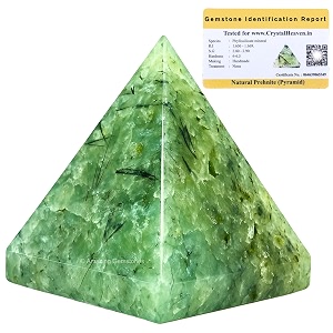 certified prehnite pyramid - 234 inch crystal pyramid for positive energy vastu reiki feng shui and chakra healing energy balancing