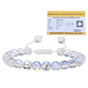 certified premium rainbow moonstone bracelet for women men with healing crystal and reiki stone - beautiful gemstone adjustable beaded bracelet for balance harmony amp positive energy