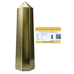 Certified Pyrite Crystal Tower Obelisk Point For