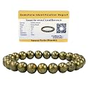 Certified Raw Pyrite Bracelet for Women Men with Healing Crystal and Reiki Stone - Beautiful Gemstone Beaded Bracelet for Balance, Harmony &amp; Positive Energy
