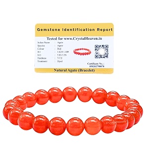 certified red agate bracelet for women men with healing crystal