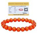 Certified Red Agate OM Bracelet for Women Men with Healing Crystal and Reiki Stone - Beautiful Gemstone Beaded Bracelet for Balance, Harmony &amp; Positive Energy