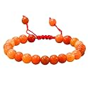 Certified Red Aventurine Bracelet for Women Men with Healing Crystal and Reiki Stone - Beautiful Gemstone Adjustable Beaded Bracelet for Balance, Harmony &amp; Positive Energy