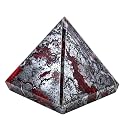 Certified Red Jasper Hematite Pyramid - 1.5" Inch Crystal Pyramid for Positive Energy, Vastu, Reiki, Feng Shui and Chakra Healing Energy Balancing
