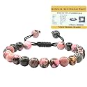 Certified Rhodonite Bracelet For Women Men With Healing Crystal