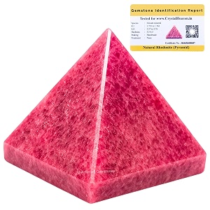 certified rhodonite pyramid - 234 inch crystal pyramid for positive energy vastu reiki feng shui and chakra healing energy balancing