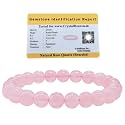 Certified Rose Quartz Bracelet for Women Men with Healing Crystal