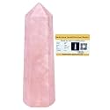Certified Rose Quartz Crystal Tower Obelisk Point