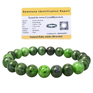 certified ruby zoisite bracelet for women men with healing crystal and reiki stone - beautiful gemstone beaded bracelet for balance harmony amp positive energy