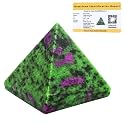 Certified Ruby Zoisite Pyramid - 1.5" Inch Crystal Pyramid for Positive Energy, Vastu, Reiki, Feng Shui and Chakra Healing Energy Balancing