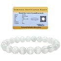 Certified Selenite Bracelet for Women Men with Healing Crystal