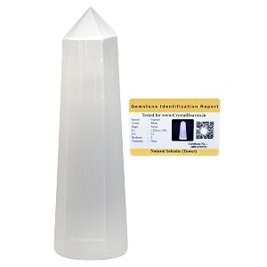 Certified Selenite Crystal Tower Obelisk Point For