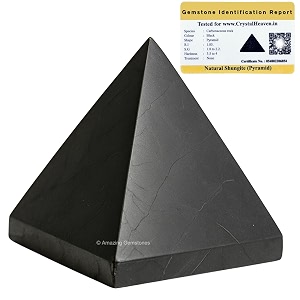 certified shungite pyramid - 234 inch crystal pyramid for positive energy vastu reiki feng shui and chakra healing energy balancing