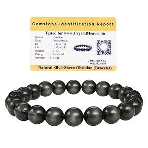 certified silver sheen obsidian bracelet for women men with healing crystal and reiki stone - beautiful gemstone beaded bracelet for balance harmony amp positive energy