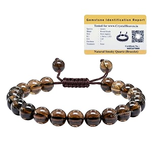 certified smoky quartz bracelet for women men with healing crystal and reiki stone - beautiful gemstone adjustable beaded bracelet for balance harmony amp positive energy