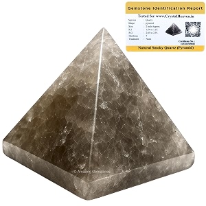 certified smoky quartz pyramid - 234 inch crystal pyramid for positive energy vastu reiki feng shui and chakra healing energy balancing