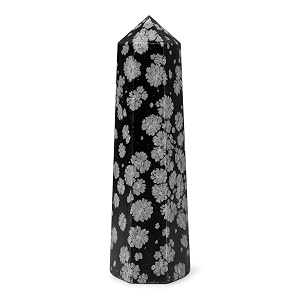 Certified Snowflake Obsidian Crystal Tower Obelisk Point