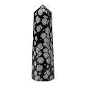 Certified Snowflake Obsidian Crystal Tower Obelisk Point