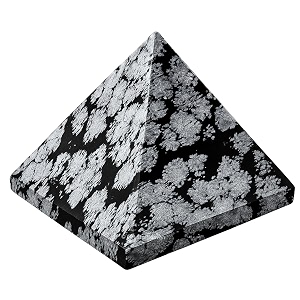 certified snowflake obsidian pyramid - 1534 inch crystal pyramid for positive energy vastu reiki feng shui and chakra healing energy balancing