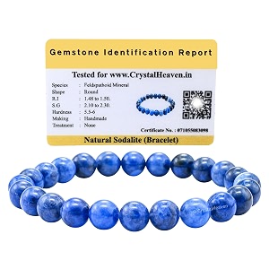 certified sodalite bracelet for women men with healing crystal