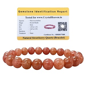 certified strawberry quartz bracelet for women men with healing crystal and reiki stone - beautiful gemstone beaded bracelet for balance harmony amp positive energy