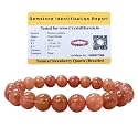 Certified Strawberry Quartz Bracelet for Women Men with Healing Crystal and Reiki Stone - Beautiful Gemstone Beaded Bracelet for Balance, Harmony &amp; Positive Energy
