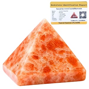 certified sunstone pyramid - 234 inch crystal pyramid for positive energy vastu reiki feng shui and chakra healing energy balancing