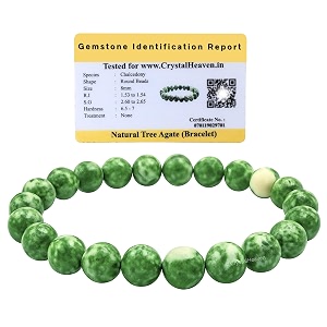 certified tree agate bracelet for women men with healing crystal and reiki stone - beautiful gemstone beaded bracelet for balance harmony amp positive energy