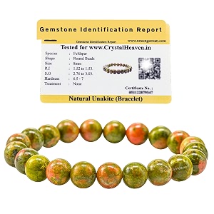 certified unakite bracelet for women men with healing crystal