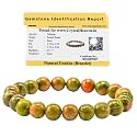 Certified Unakite Bracelet for Women Men with Healing Crystal
