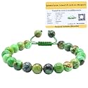 Certified Variscite Bracelet for Women Men with Healing Crystal and Reiki Stone - Beautiful Gemstone Adjustable Beaded Bracelet for Balance, Harmony &amp; Positive Energy