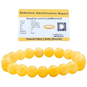 certified yellow calcite bracelet for women men with healing crystal