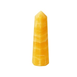 Certified Yellow Calcite Crystal Tower Obelisk Point