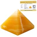 Certified Yellow Calcite Pyramid - 2" Inch Crystal Pyramid for Positive Energy, Vastu, Reiki, Feng Shui and Chakra Healing Energy Balancing