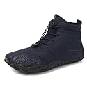 CERYTHRINA Men Women Barefoot Shoes Winter Wide Toe Box Walking Boots Plush Lined Warm Snow Boots Outdoor Anti-Slip Ankle Boots