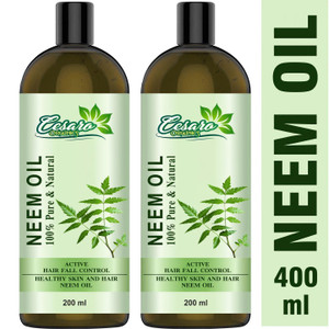 cesaro organics 100 pure  natural neem oil cold pressed for skin  hair oil 400 ml