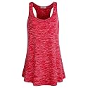 Cestyle Racerback Workout Tank Tops for Women Long Flowy Sleeveless Top
