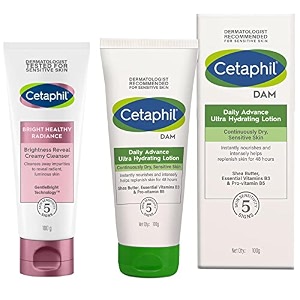cetaphil brightness reveal creamy cleanser - 100 g amp daily advance ultra hydrating lotion for drysensitive skin 100 g