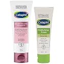 Cetaphil Brightness Reveal Creamy Cleanser - 100 g& Cetaphil Moisturising Cream for Face & Body, Dry to very dry skin, 80 gm